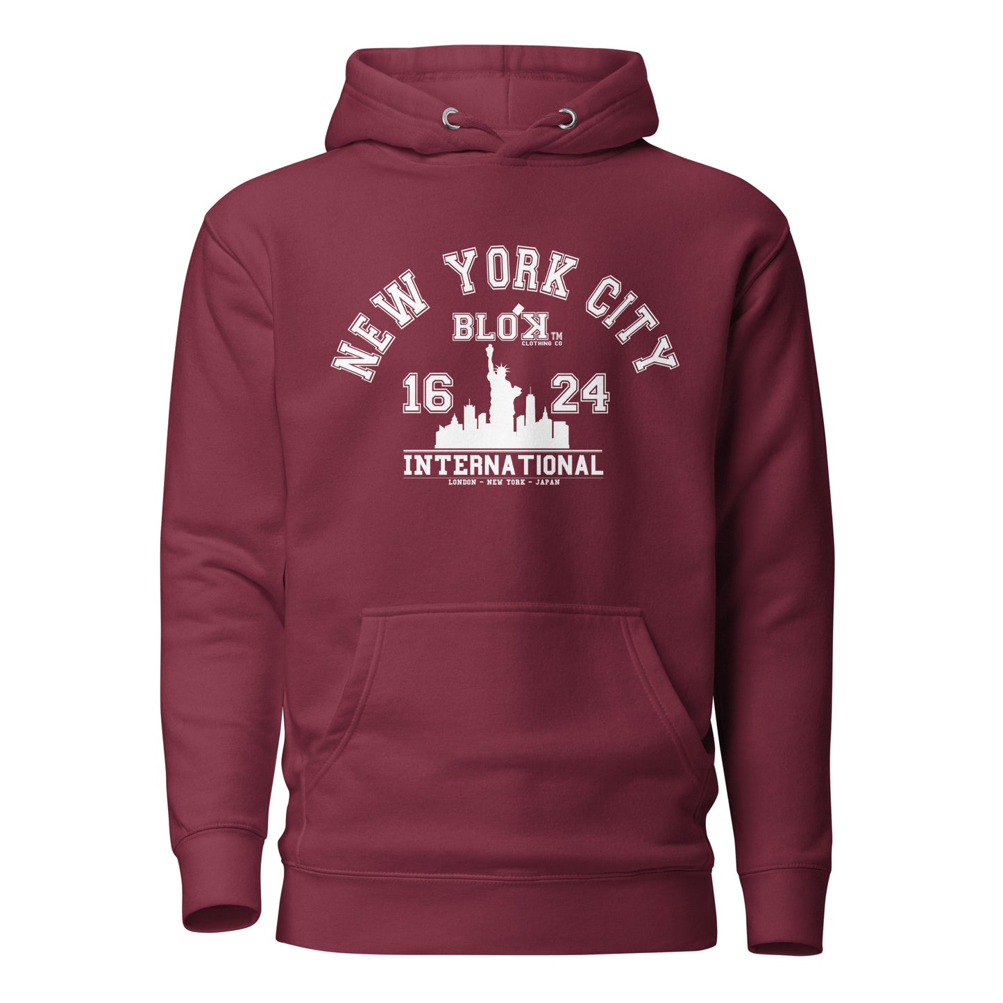 N.Y.C International - with White Print - Men's Hoodie