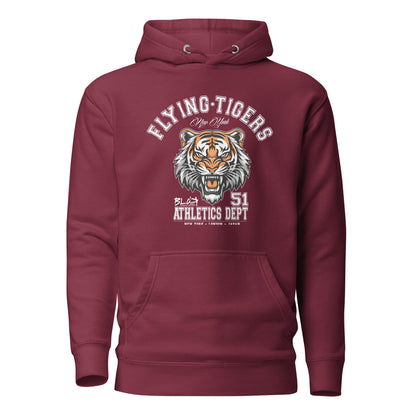 Flying Tigers - Front Print in White - Men's Hoodie