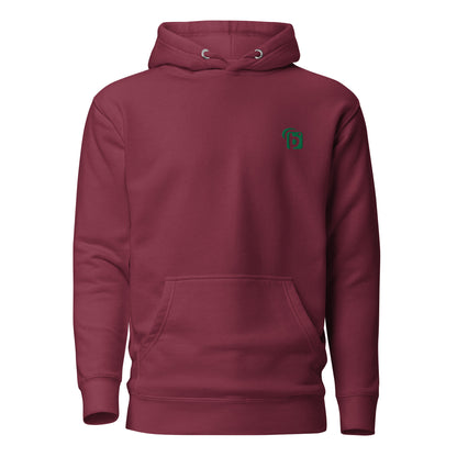 Original Logo - in Green Embroidery - Men's Hoodie