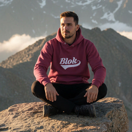 Blok Classic Logo - White Front Print - Men's Graphic Hoodie