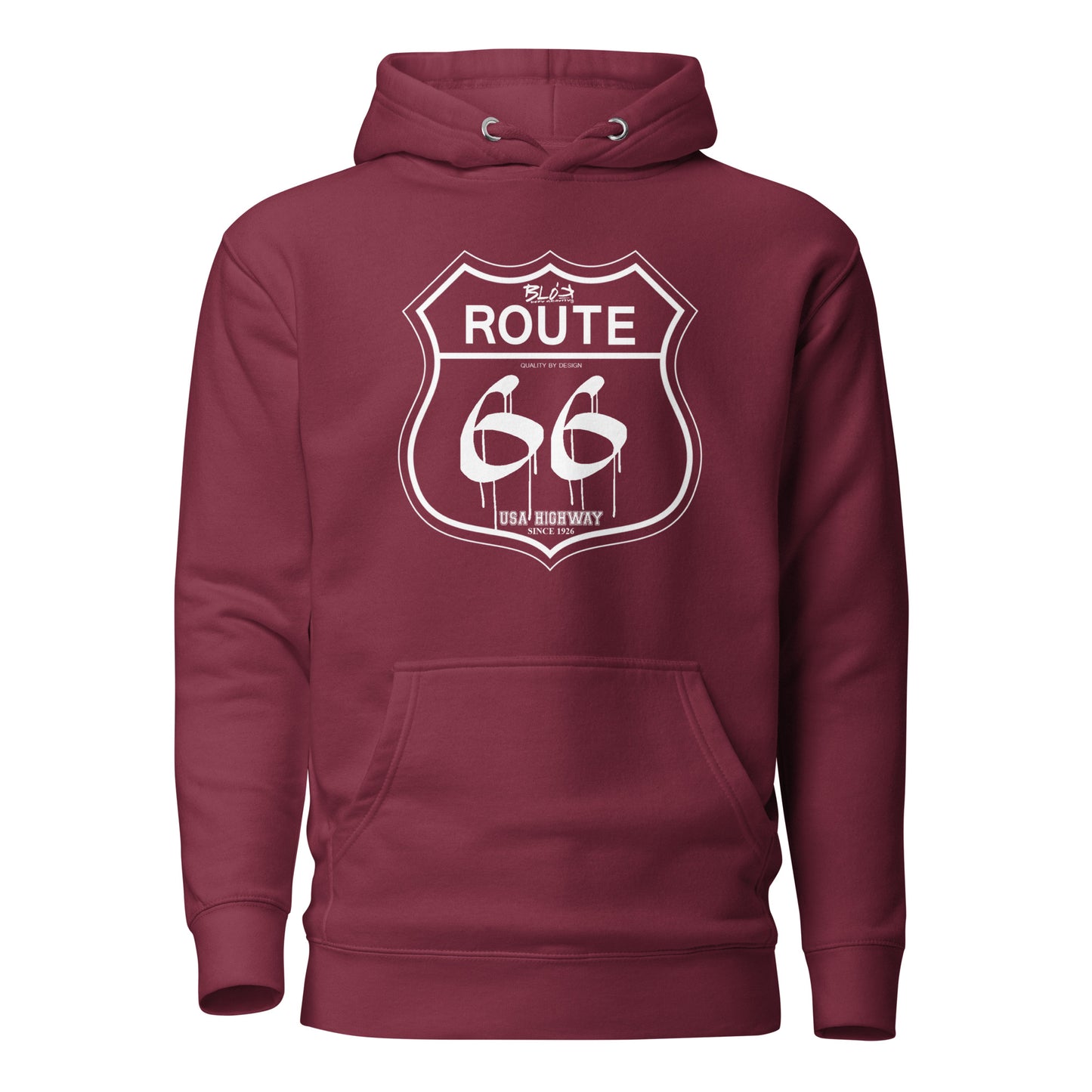 Route 66 - 50 States - with White Print - Men's Hoodie