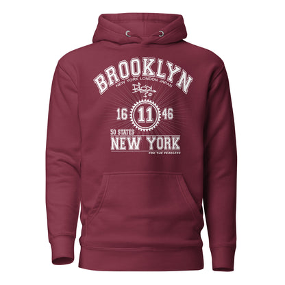Brooklyn New York - Front Print in White - Men's Hoodie