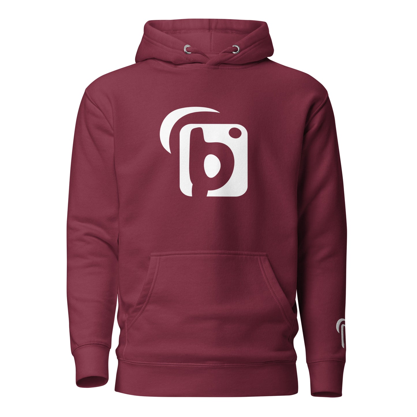 Original Logo - White Front Print with Embroidered Arm - Men's Graphic Hoodie