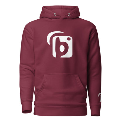Original Logo - White Front Print with Embroidered Arm - Men's Graphic Hoodie