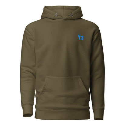 Original Logo - in Blue Embroidery - Men's Hoodie