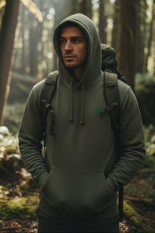 Blok Original Logo - in Green Embroidery - Men's Blok Logo Hoodie
