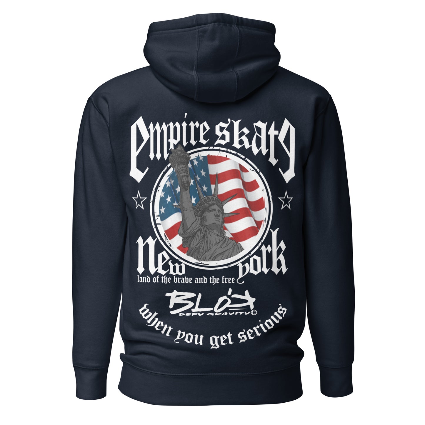 BLOK Empire Skate New York - White Back & Front Graphic Print Women's Hoodie