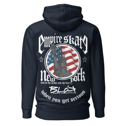 BLOK Empire Skate New York - White Back & Front Graphic Print Women's Hoodie