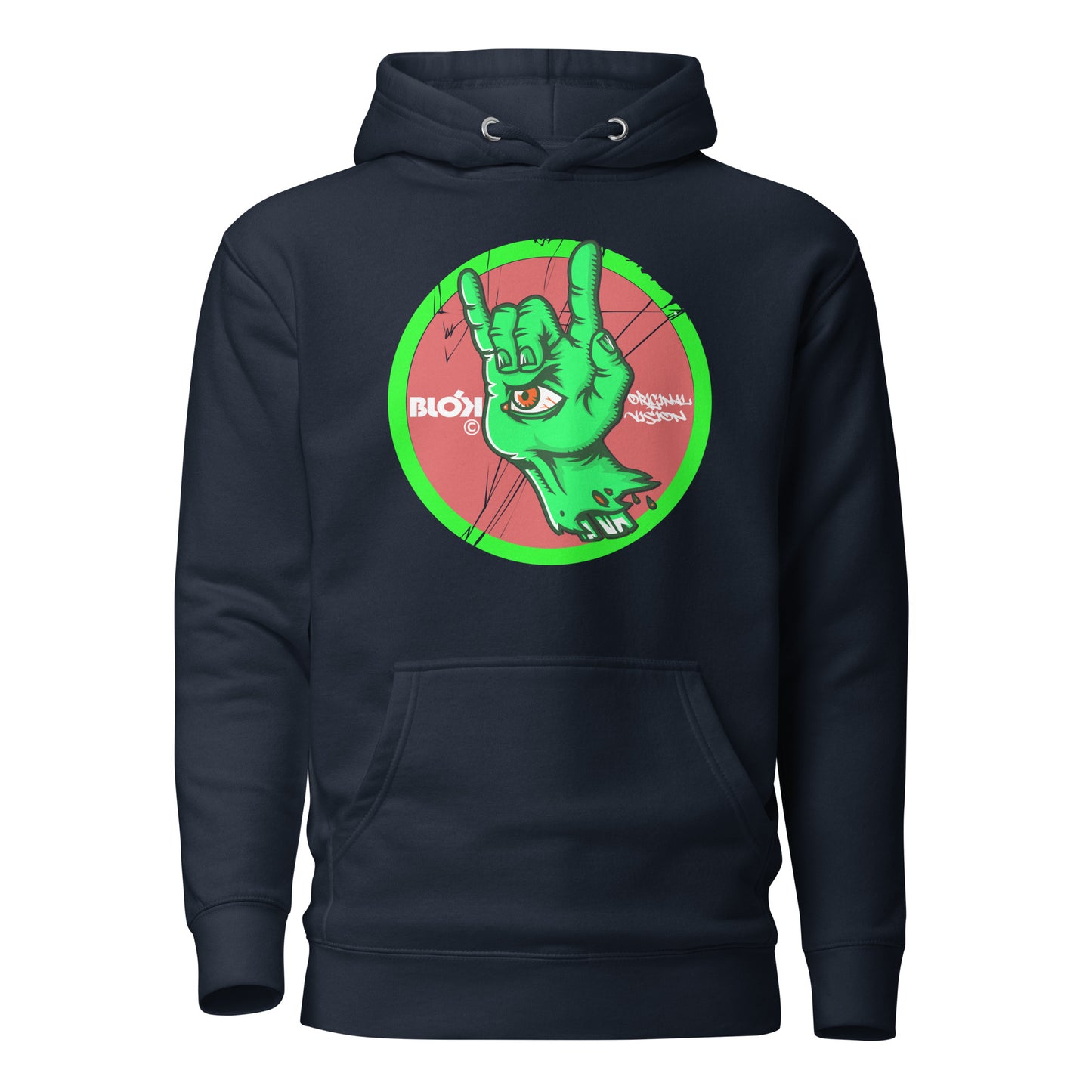 Blok Vision - Front Print - in Red & Green - Women's Hoodie