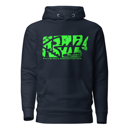 Fish Bone - Front Print - in Green - Women's Hoodie
