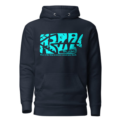 Fish Bone - Front Print - in Turquoise - Women's Hoodie