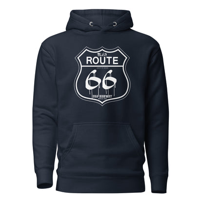 Route 66 - 50 States - with White Print - Women's Hoodie