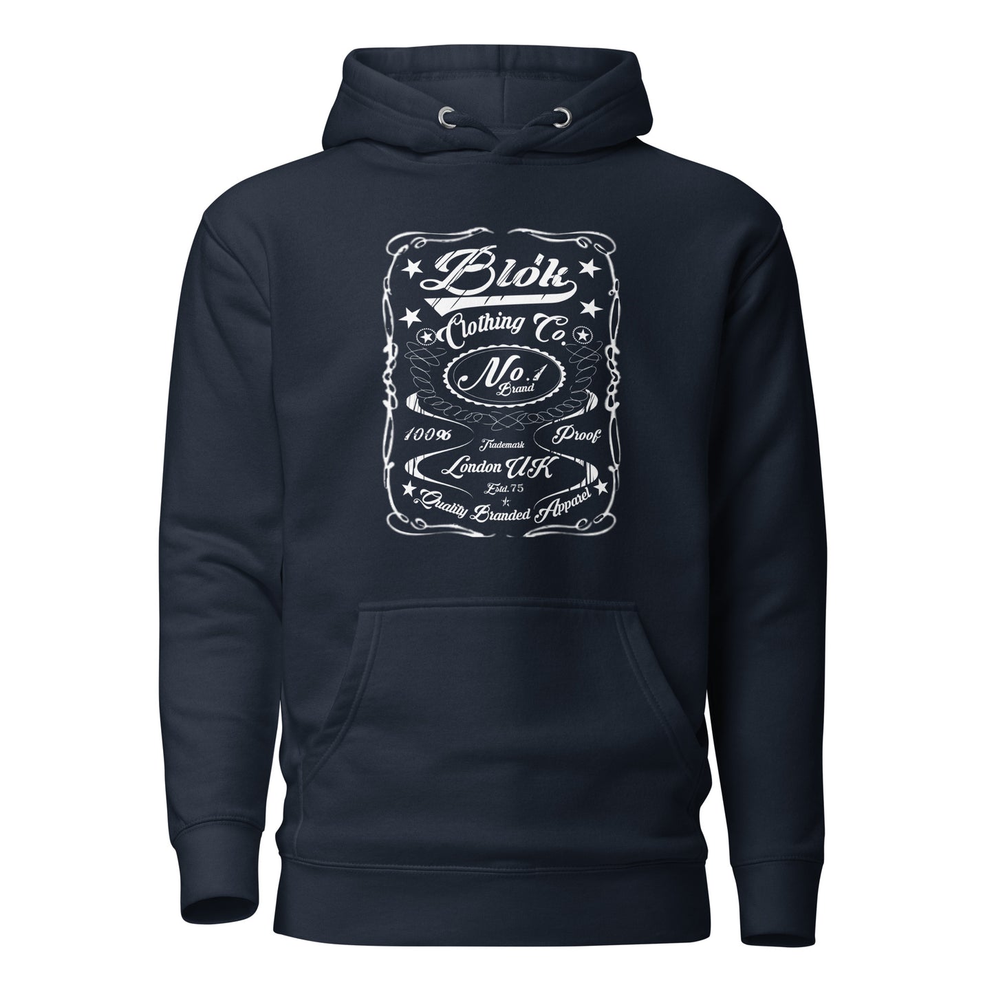 BLOK Retro Cursive Style - White Front Graphic Print Women's Hoodie