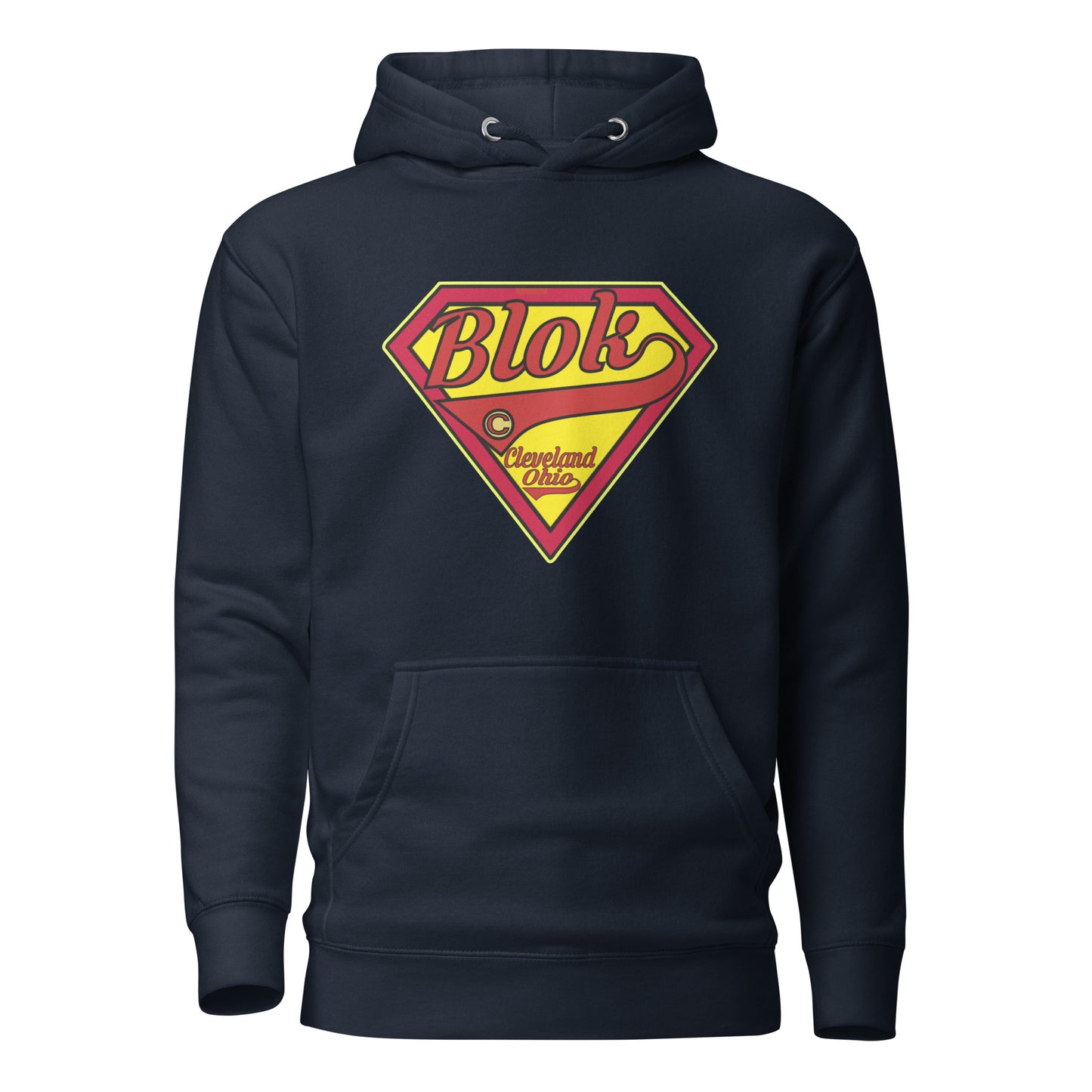 BLOK Shield - Red & Yellow Front Graphic Print Women's Hoodie