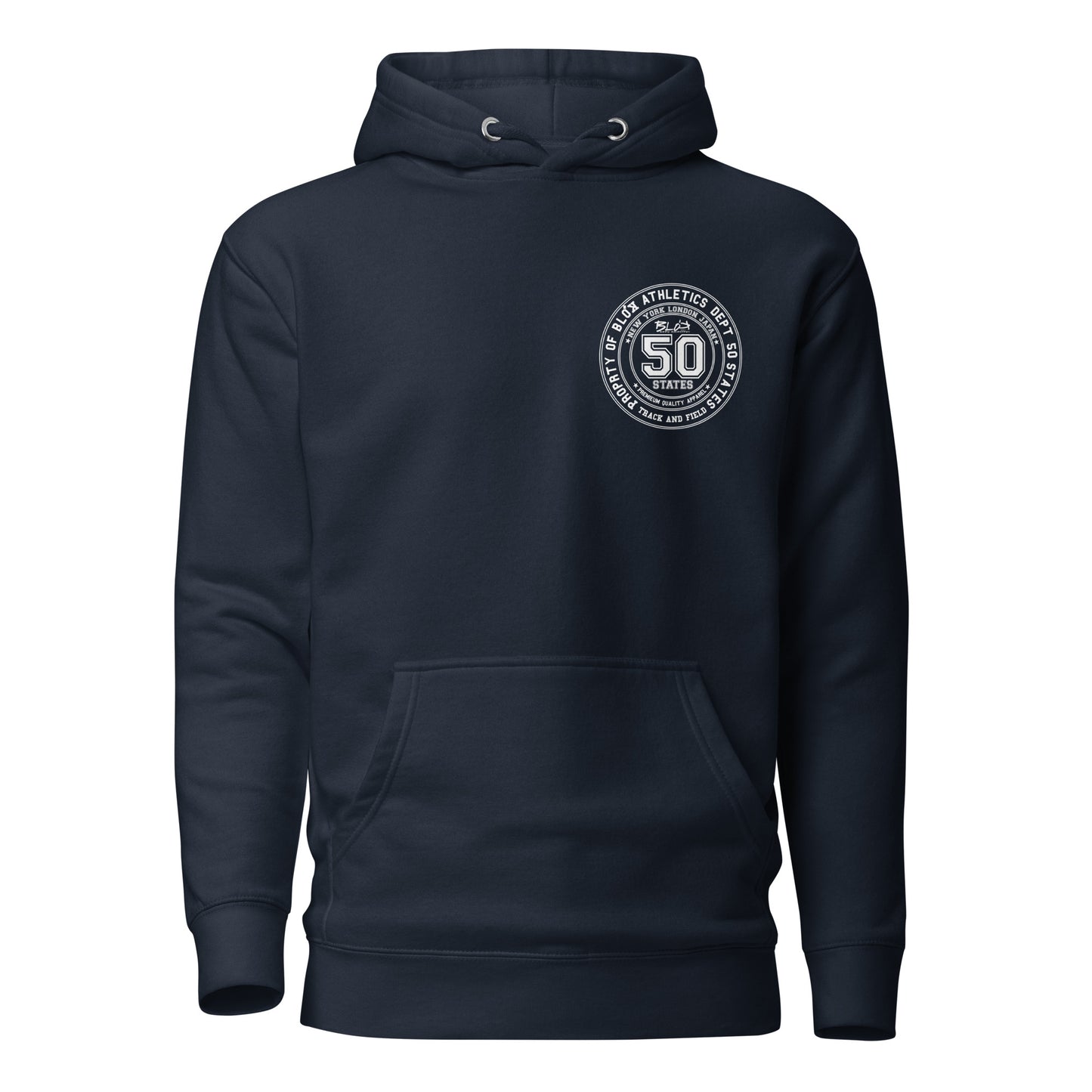 50 State Athletic Dept. - Front & Back Print in White - Women's Hoodie