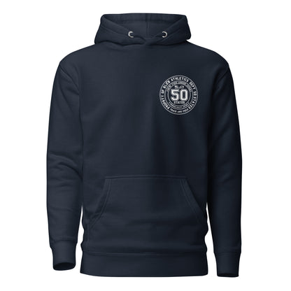 50 State Athletic Dept. - Front & Back Print in White - Women's Hoodie