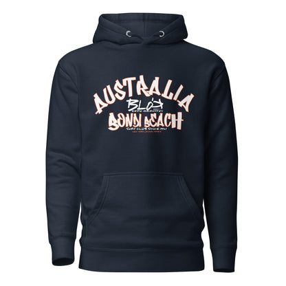 Bondi Beach - Front & Back Print in Orange & White - Women's Hoodie