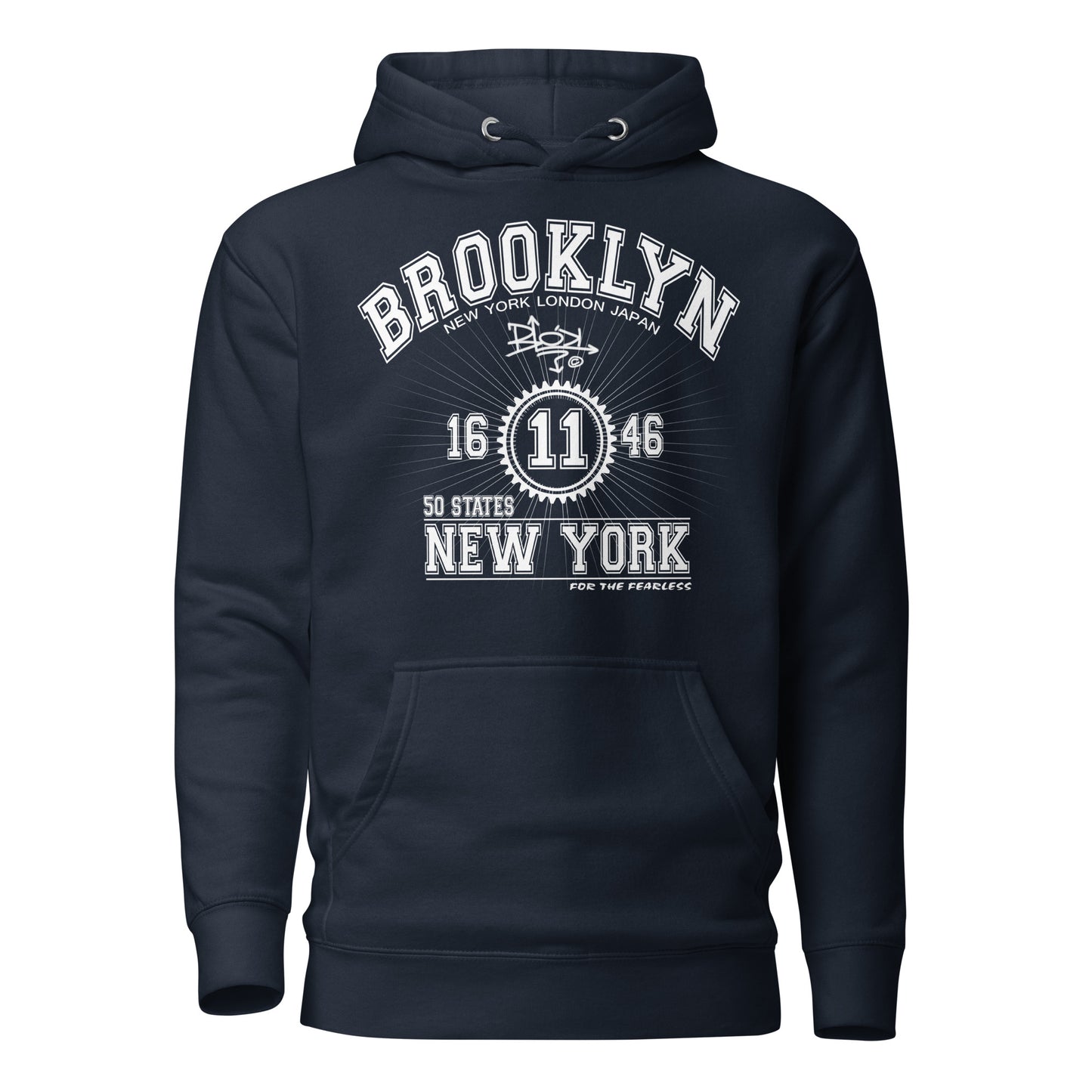 Brooklyn New York - Front Print in White - Women's Hoodie