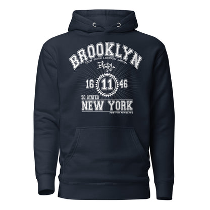 Brooklyn New York - Front Print in White - Women's Hoodie