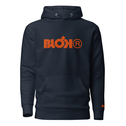 Blok R - Embroidered Front & Arm Logo - in Orange - Women's Hoodie