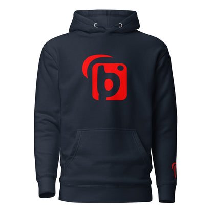 Original Logo - Red Front Print with Embroidered Arm - Women's Hoodie