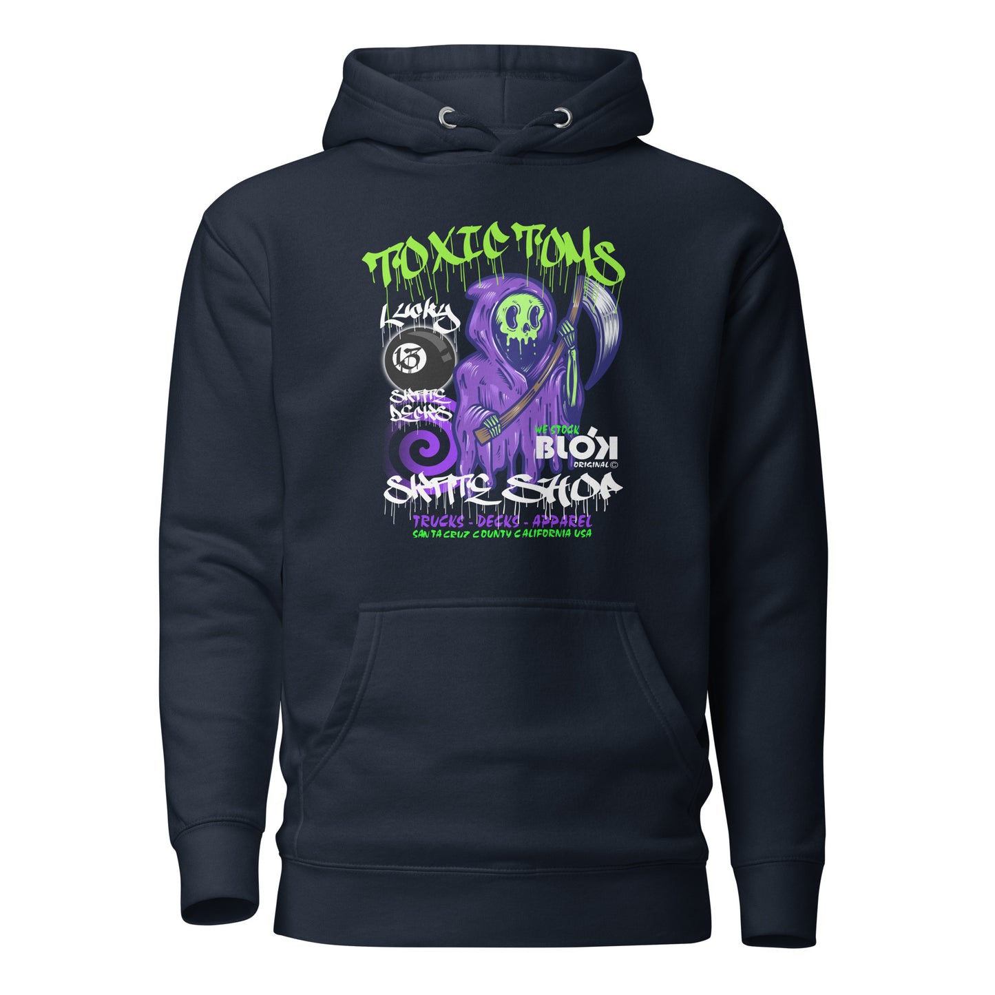 Toxic Toms Skate Shop - Back & Front Print - Womens Hoodie