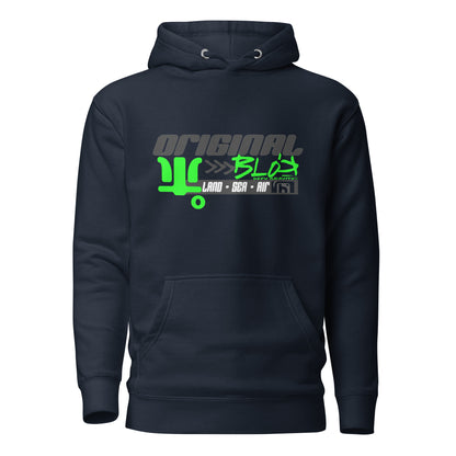 Land Sea Air - Grey & Green print - Men's Hoodie