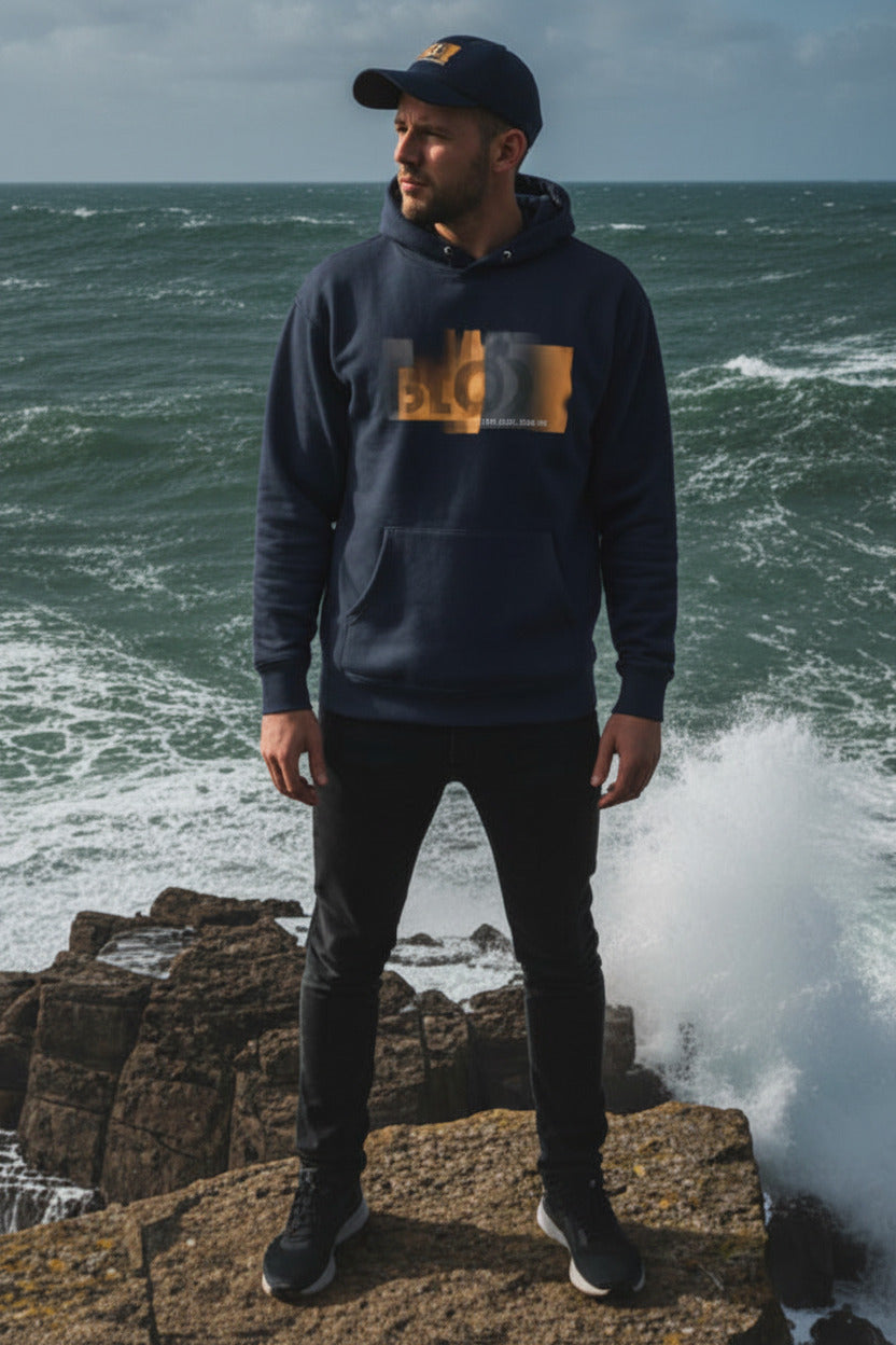 Roller - Orange Front Print - Men's Graphic Hoodie