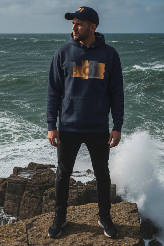 Roller - Orange Front Print - Men's Graphic Hoodie
