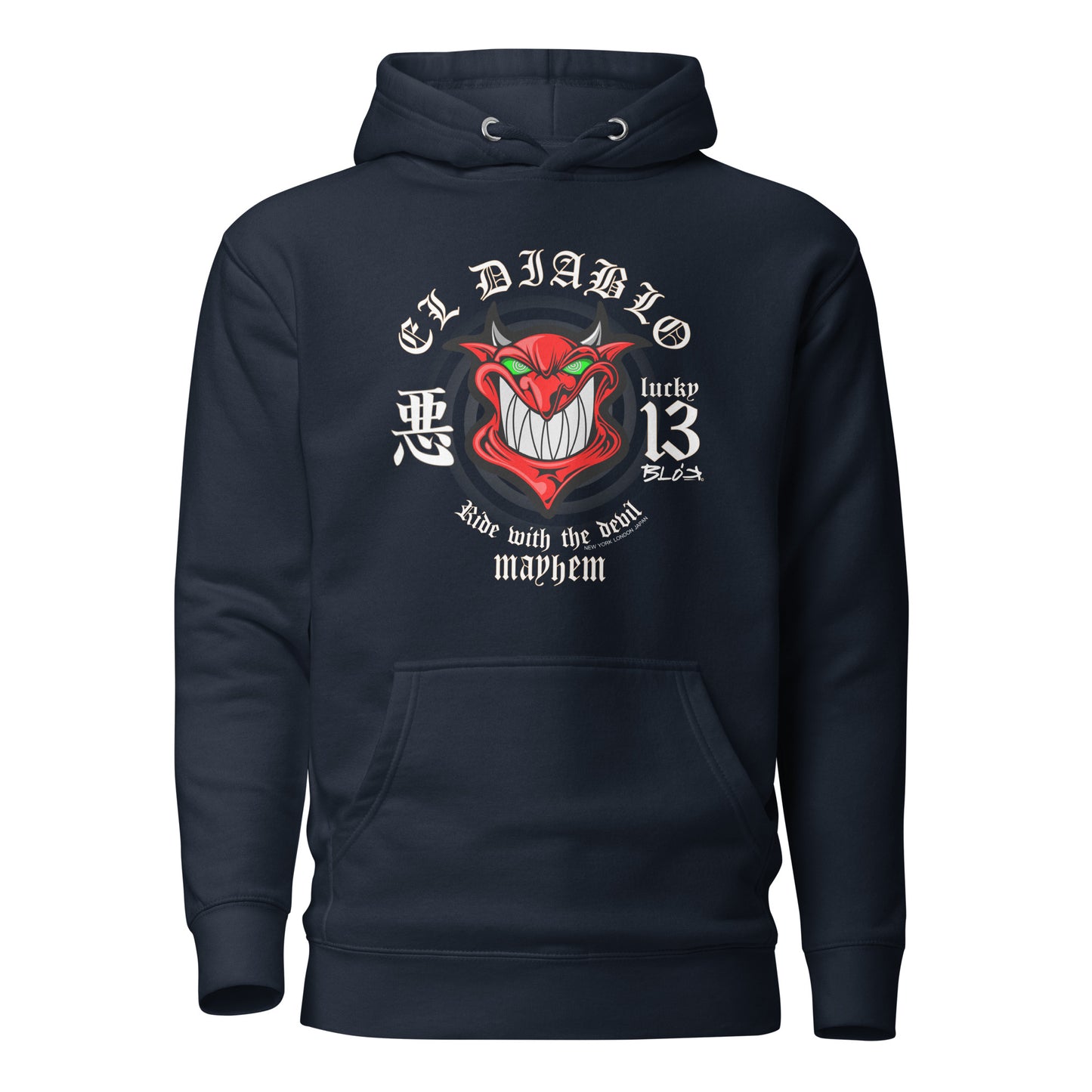El Diablo - Front Print in Red & White - Men's Hoodie