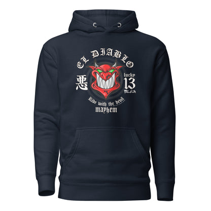 El Diablo - Front Print in Red & White - Men's Hoodie