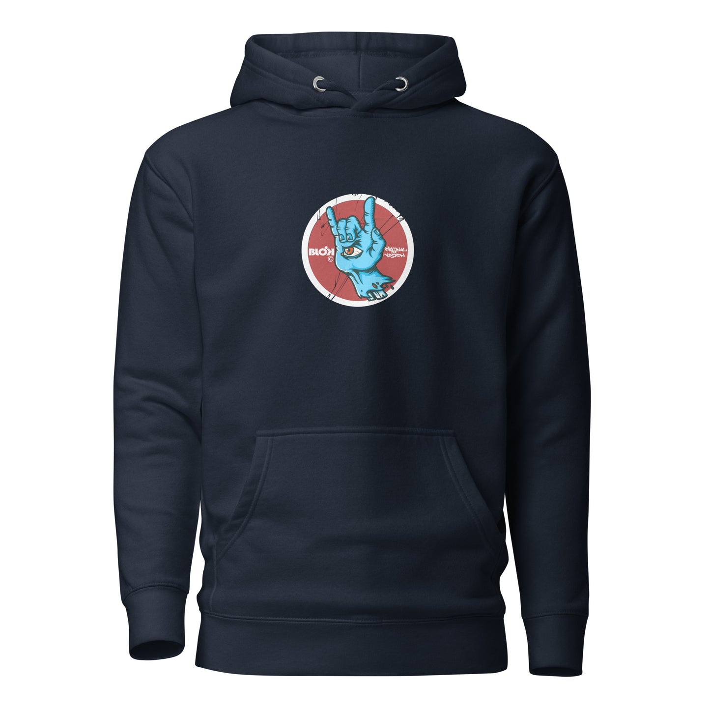 Blok Vision - Front & Back Print - in Red & Blue - Men's Hoodie