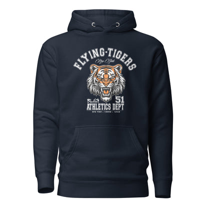 Flying Tigers - Front Print in White - Men's Hoodie
