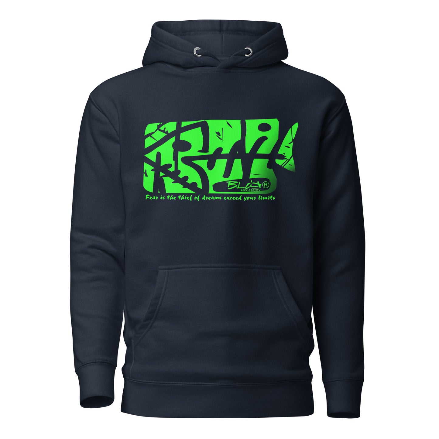 Fish Bone - Green Front Print - Men's Graphic Hoodie