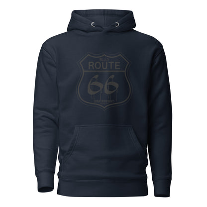 Route 66 - 50 States - Black Front Print - Men's Graphic Hoodie