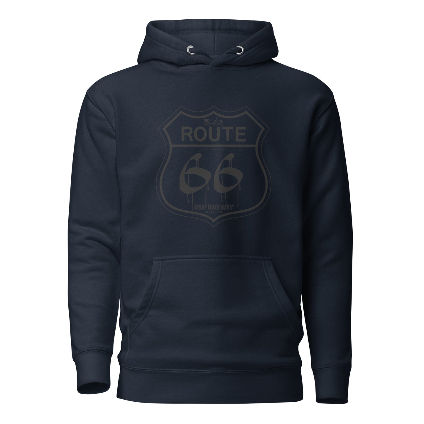 Route 66 - 50 States - with Black Print - Men's Hoodie
