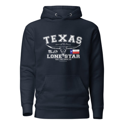 Texas - 50 States - with White Print - Men's Hoodie