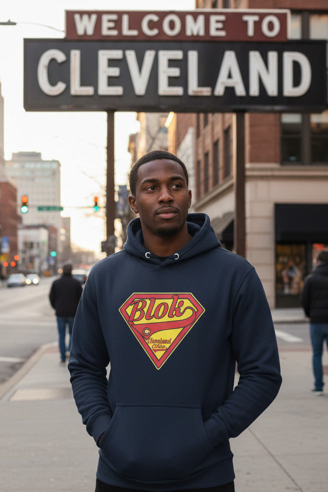 Blok Shield - Red & Yellow Front Print - Men's Graphic Hoodie