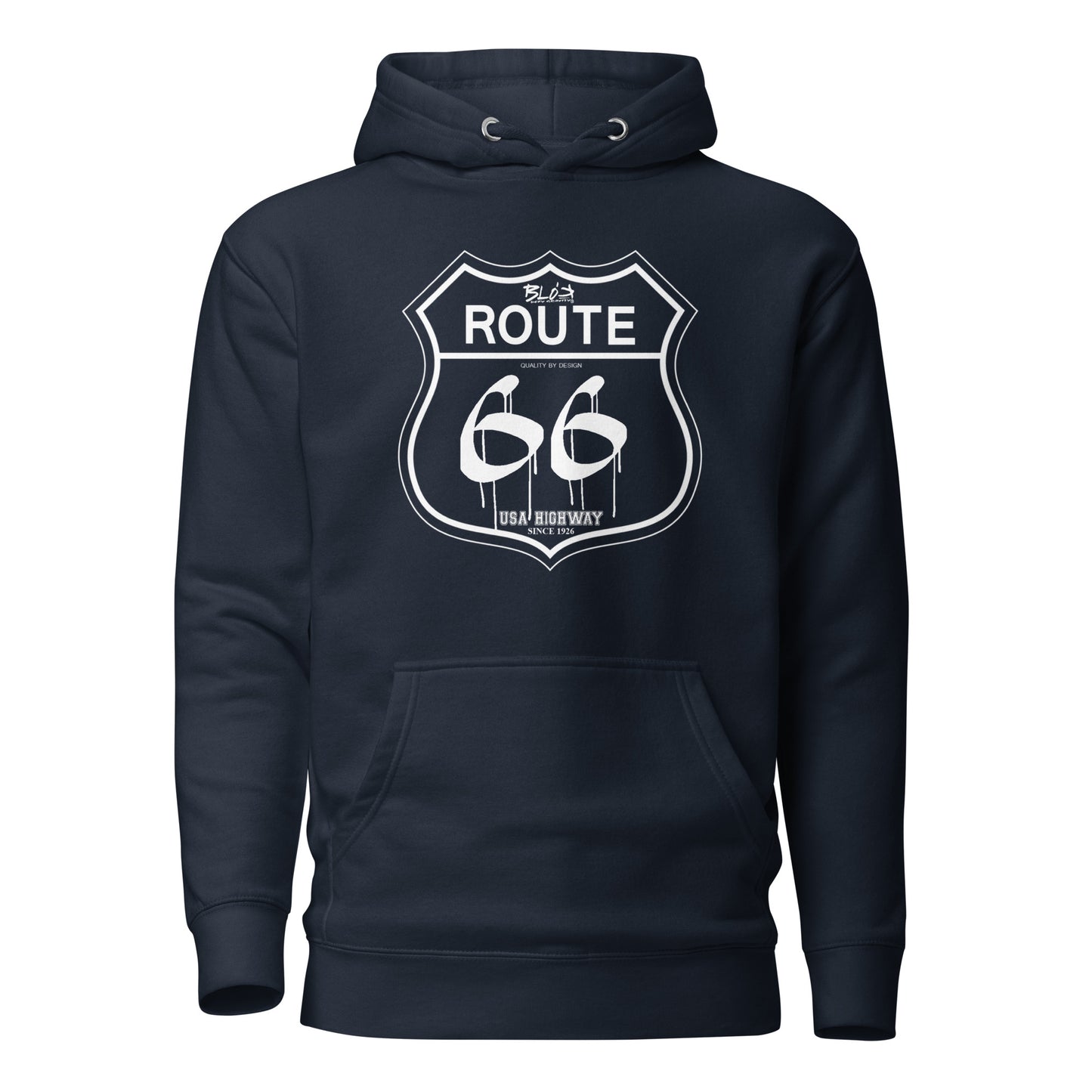 Route 66 - 50 States - with White Print - Men's Hoodie