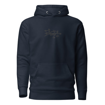 Blok Tag - Front & Arm Print in Black - Men's Graphic Hoodie