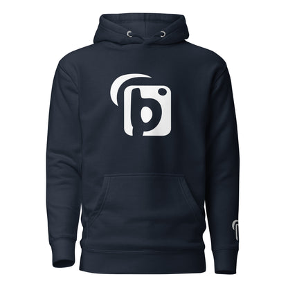 Original Logo - White Front Print with Embroidered Arm - Men's Graphic Hoodie