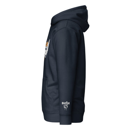 BLOK Airborne Wings - Orange Front Graphic Print & Embroidered Arm Women's Hoodie