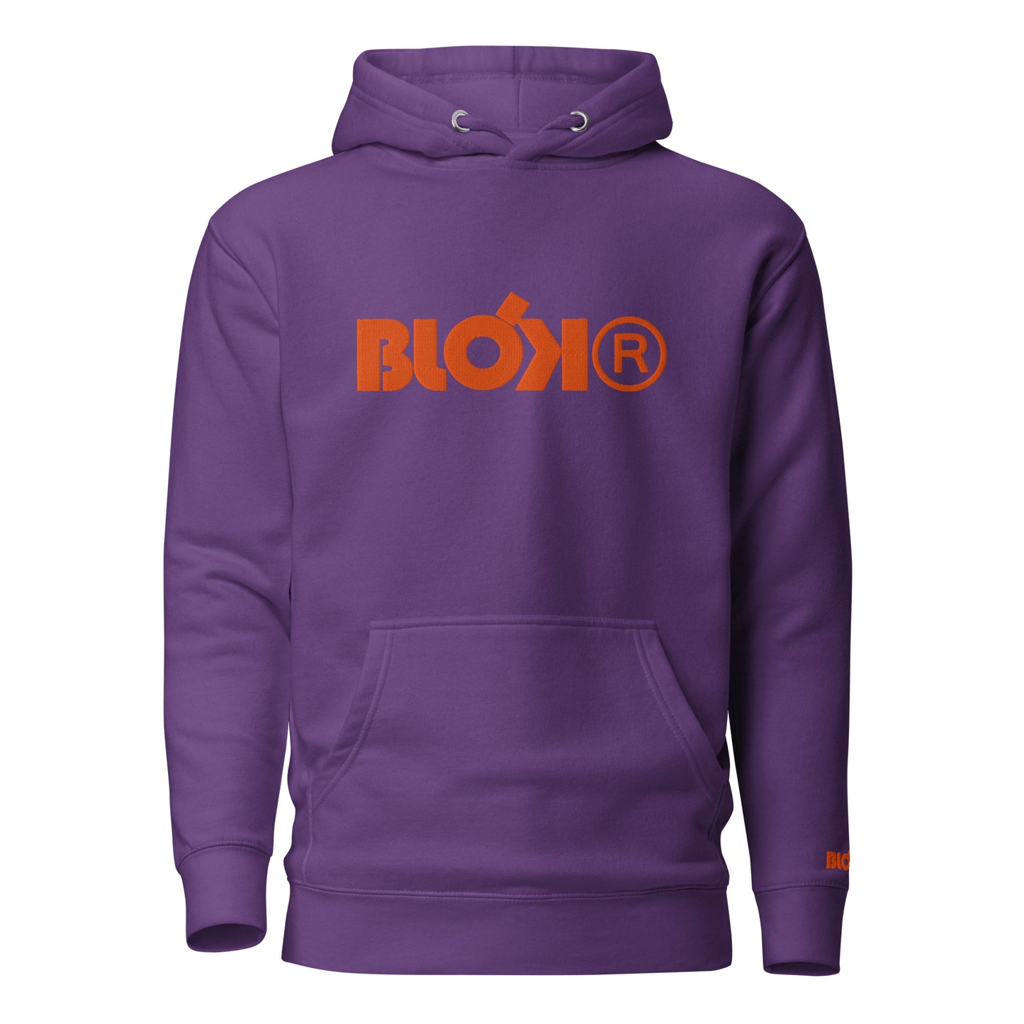 Blok R - Embroidered Front & Arm Logo - in Orange - Women's Hoodie