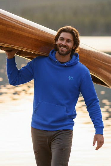 Blok Original Logo - in Blue Embroidery - Men's Blok Logo Hoodie