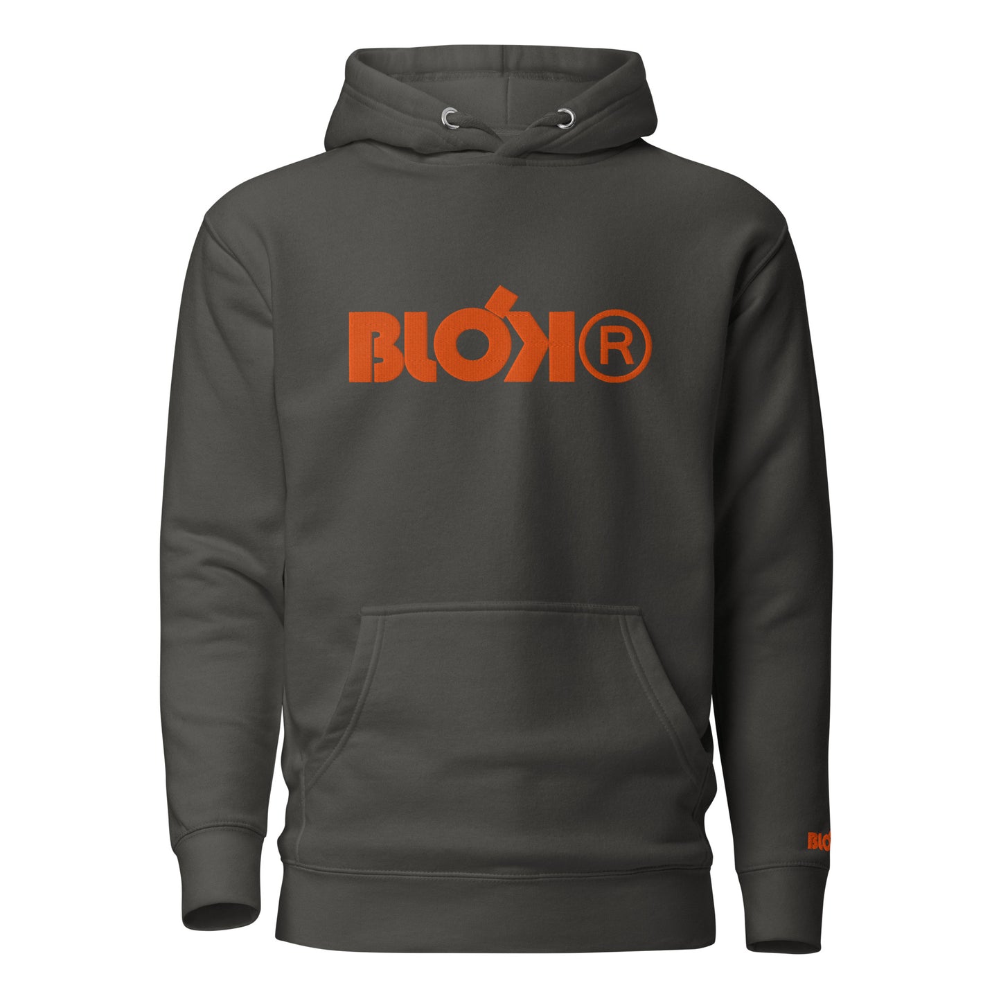 Blok R - Embroidered Front & Arm Logo - in Orange - Women's Hoodie