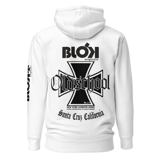 Old School Iron Cross - Front, Back & Arm Print in Black - Women's Hoodie