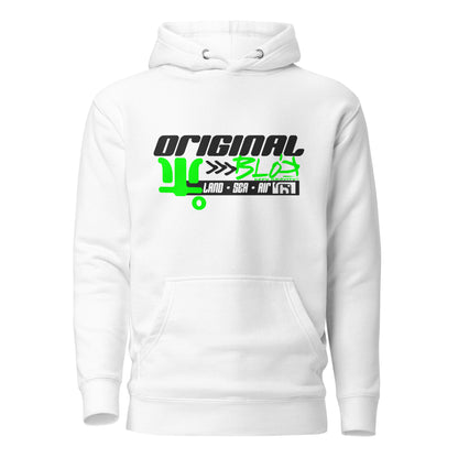 Land Sea Air - Grey & Green print - Women's Hoodie