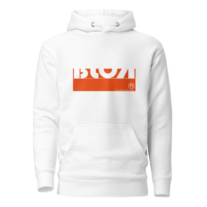 Blok Stripe - Front Print - in Orange & White - Women's Hoodie