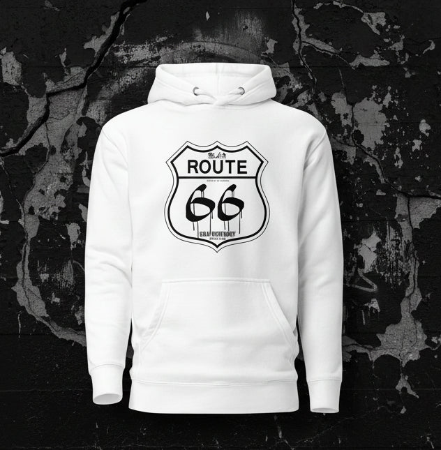 BLOK Route 66 - Black Front Graphic Print Women's Hoodie