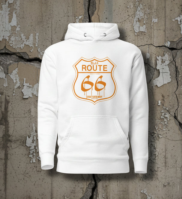 BLOK Route 66 - Orange Front Graphic Print Women's Hoodie